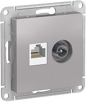 Розетка RJ45+TV Оконечная без рамки Systeme Electric AtlasDesign 2-м. алюминий картинка